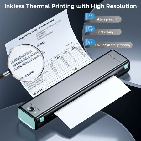 A4 Thermal Printer Wireless Ink-Free Compact