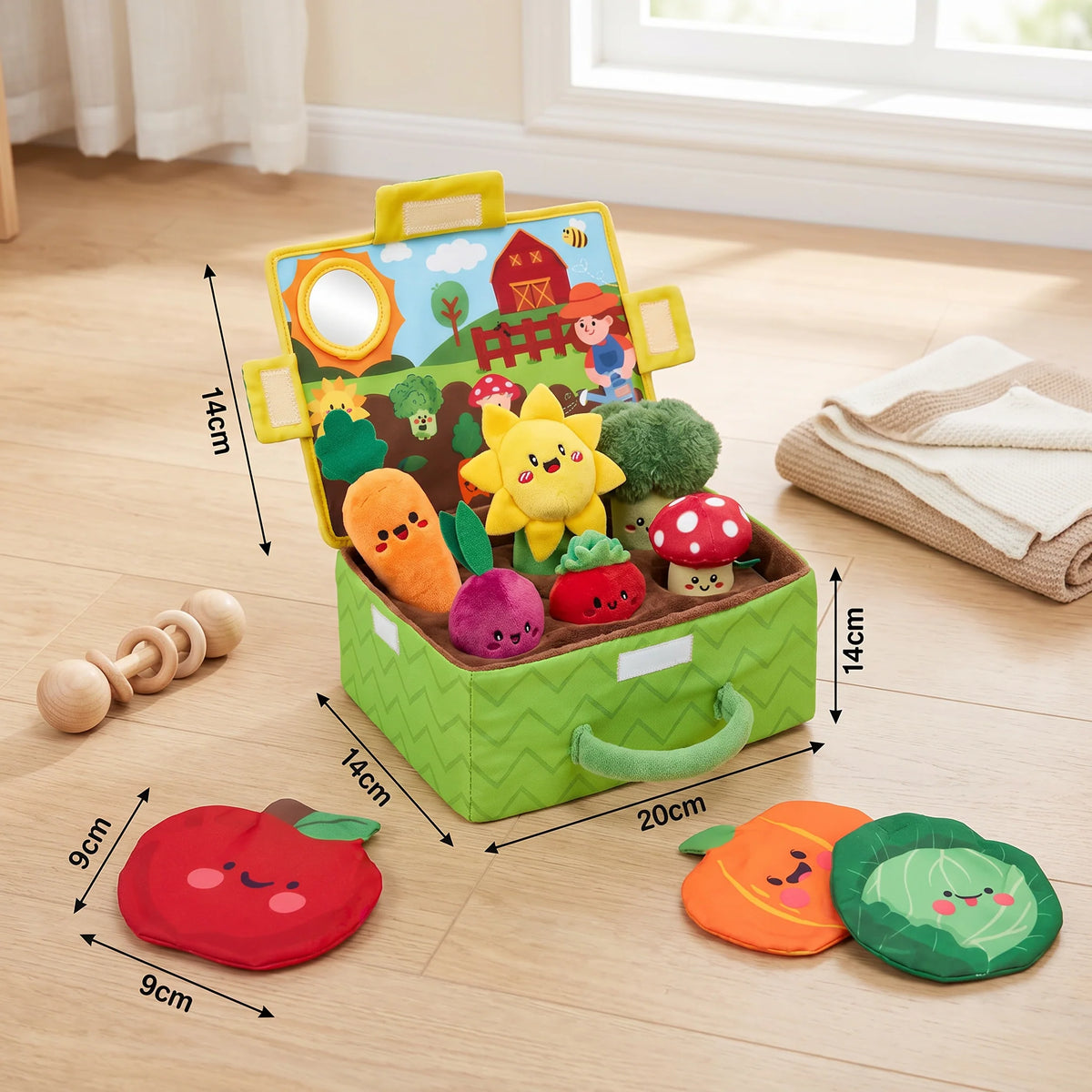 Baby Sensory Toy Set Plush Rattle & Squeaker