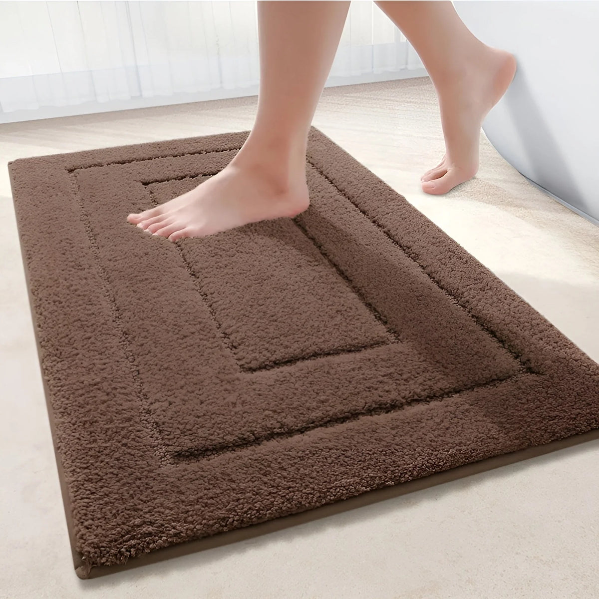 Bath Mat Microfiber Absorbent Non-Slip Quick-Drying