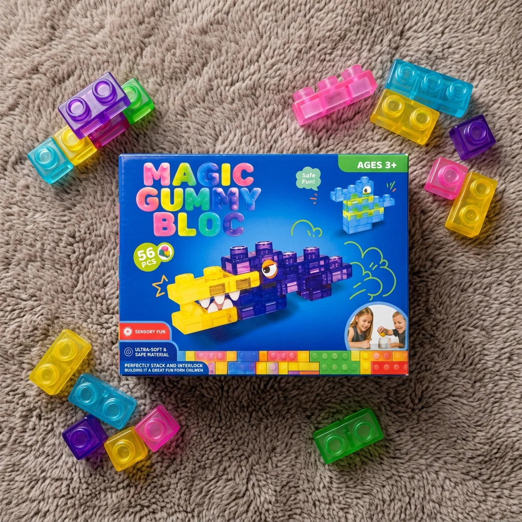Building Blocks for Kids Soft Jelly Texture Colorful Pieces