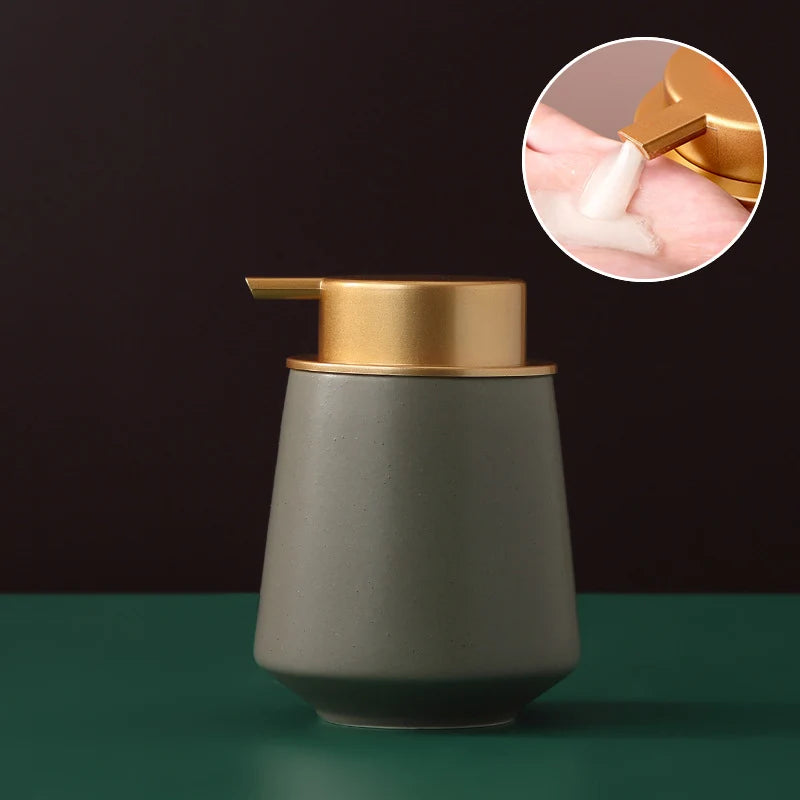 Ceramic Soap Dispenser One-Handed Pump Easy-Clean Surface
