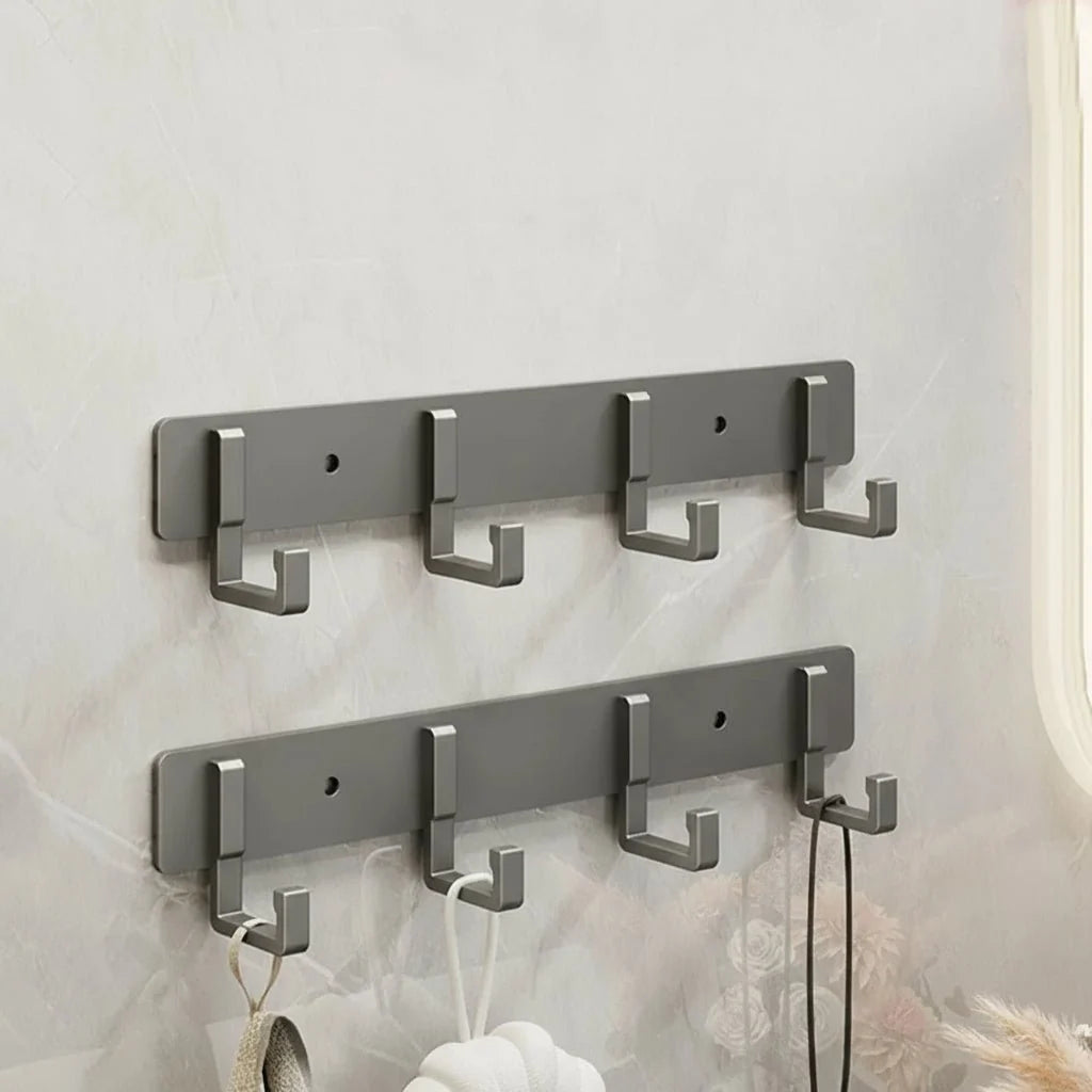 Coat Rack Wall-Mounted Metal Multiple Hooks