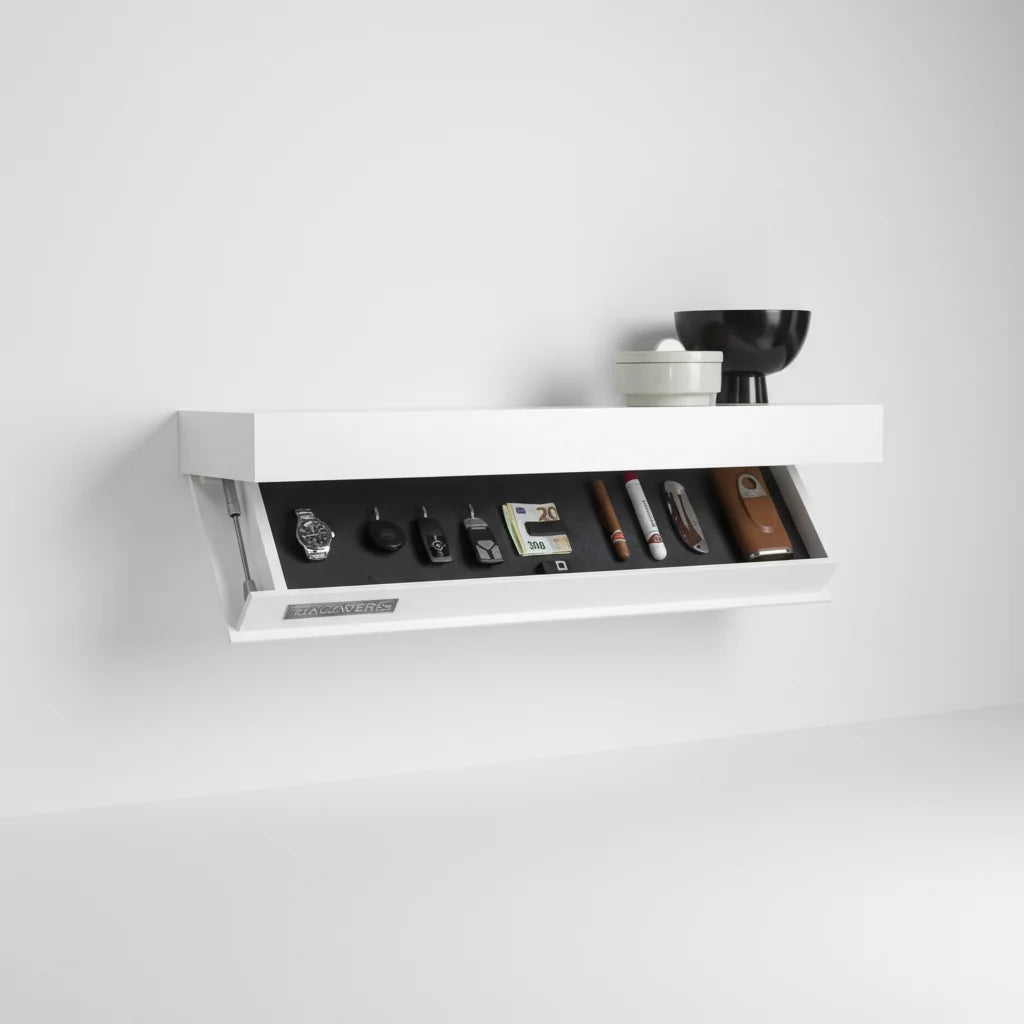 Floating Wall Shelf Hidden Storage Compartment