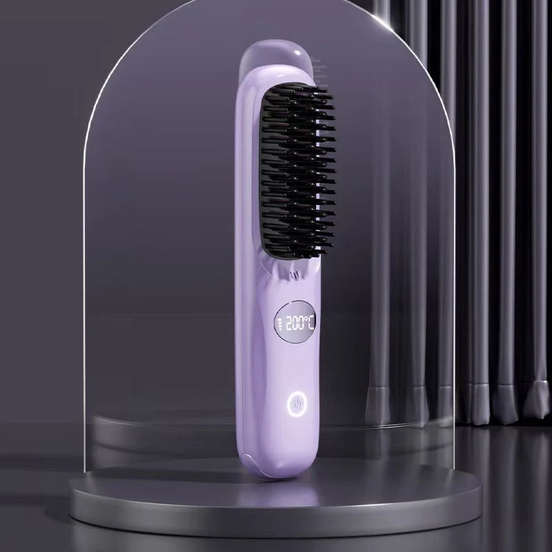 Heated Styling Brush Cordless Ceramic Scalp Guard