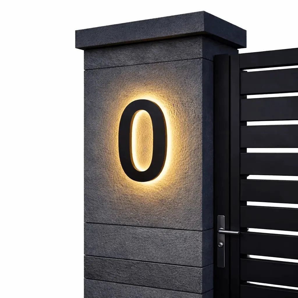 House Number Sign LED Backlit IP68 Waterproof Stainless Steel & Acrylic