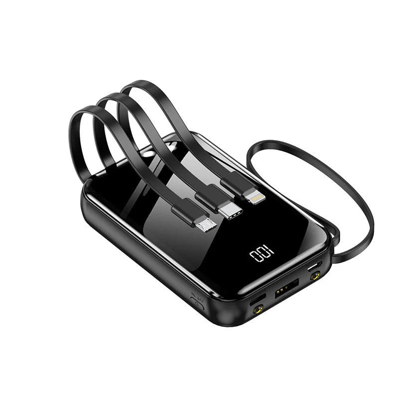 Power Bank Fast Charging Built-In Cables Digital Display