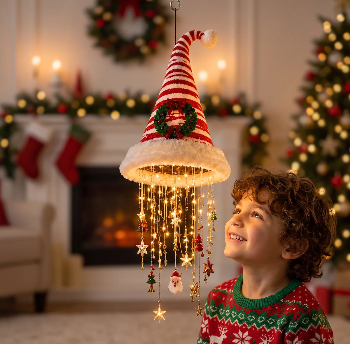 Santa Hat With Integrated LED Lights for Christmas Parties