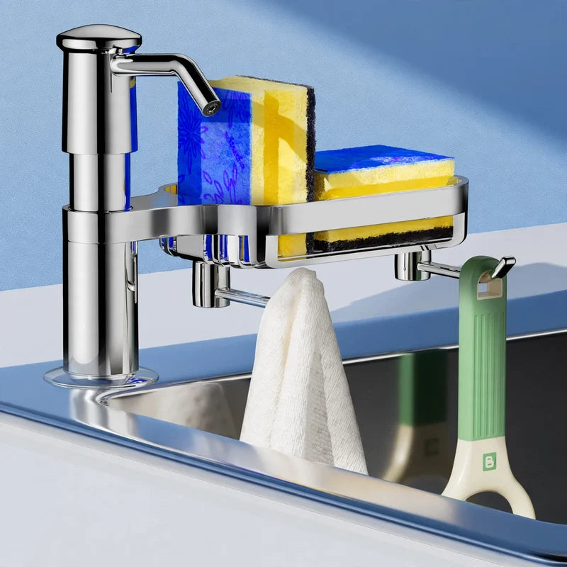 Soap Dispenser Pump Sink-Mounted With Optional Shelf