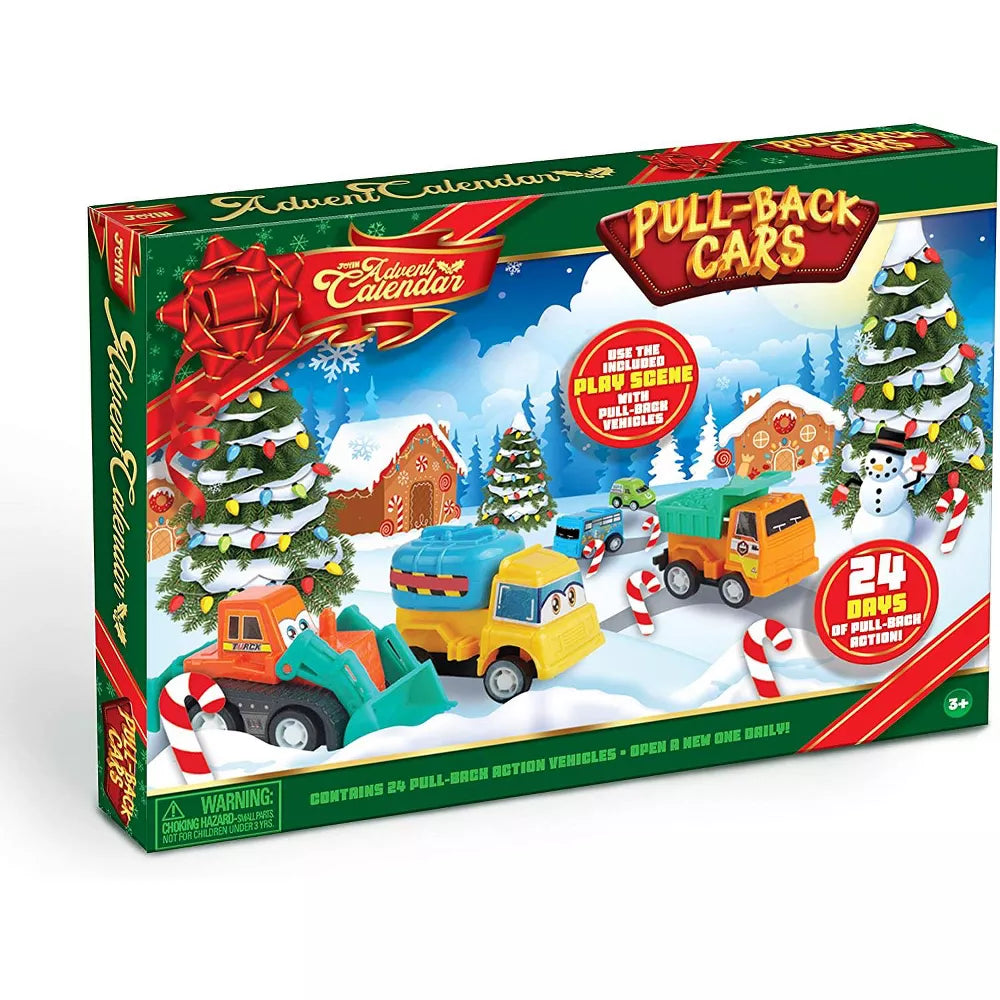 Toy Car Advent Calendar 24 Vehicles Pull-Back Action