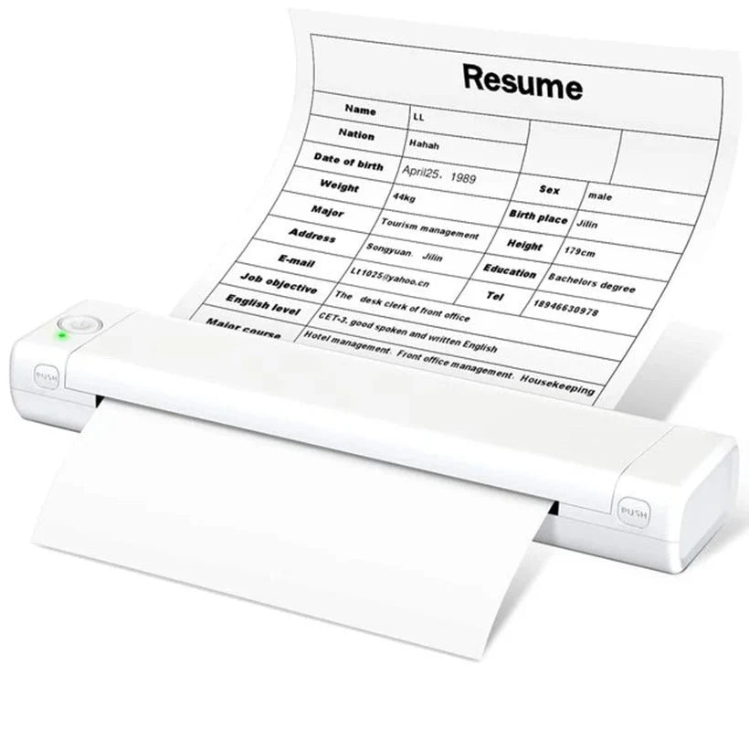 A4 Thermal Printer Wireless Ink-Free Compact