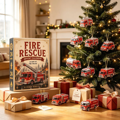 Advent Calendar 24 Vehicle Charms Plastic Ornaments