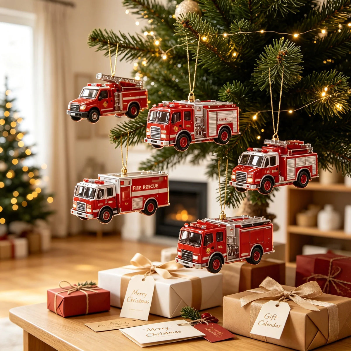 Advent Calendar 24 Vehicle Charms Plastic Ornaments