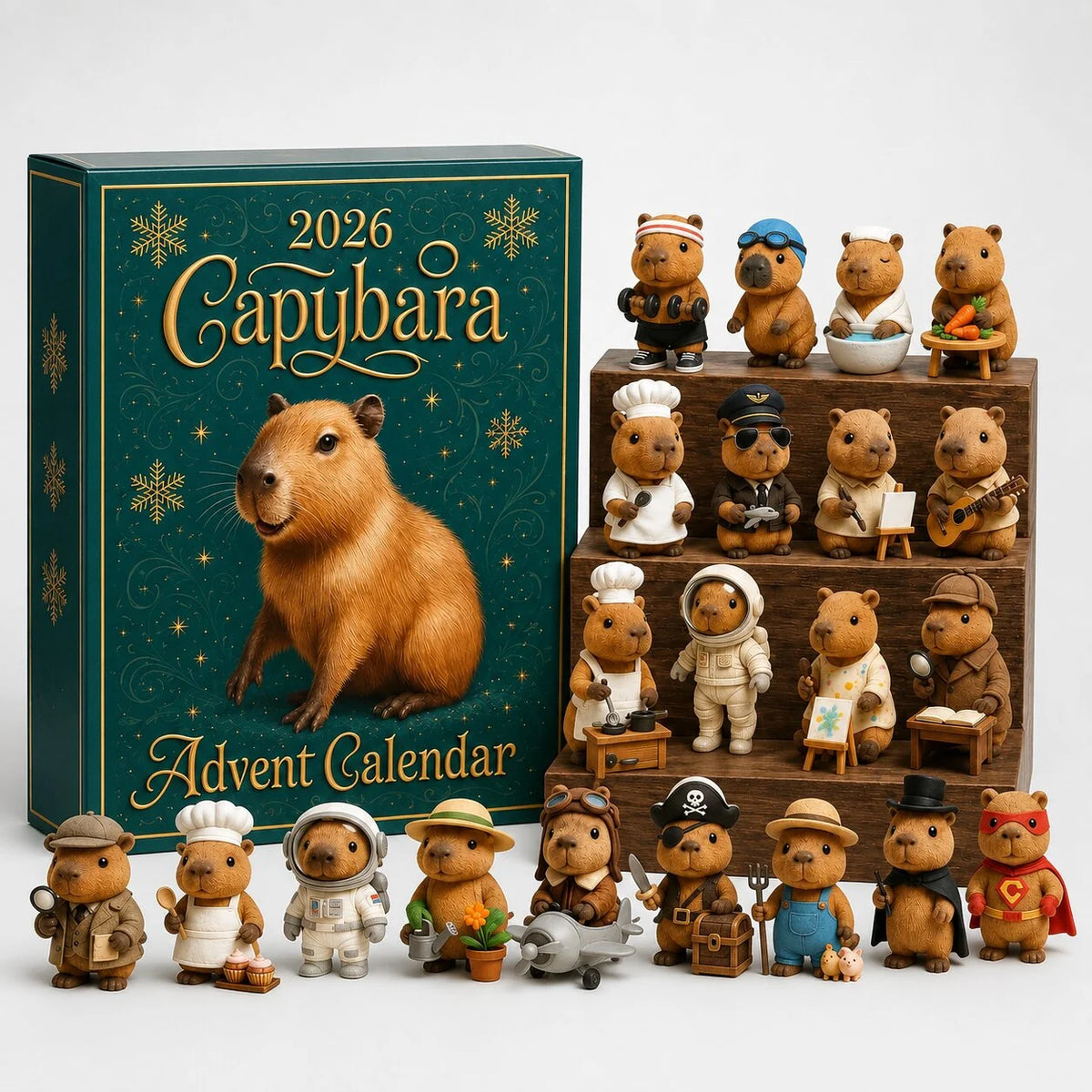 Advent Calendar Capybara Figures 24 Daily Surprises