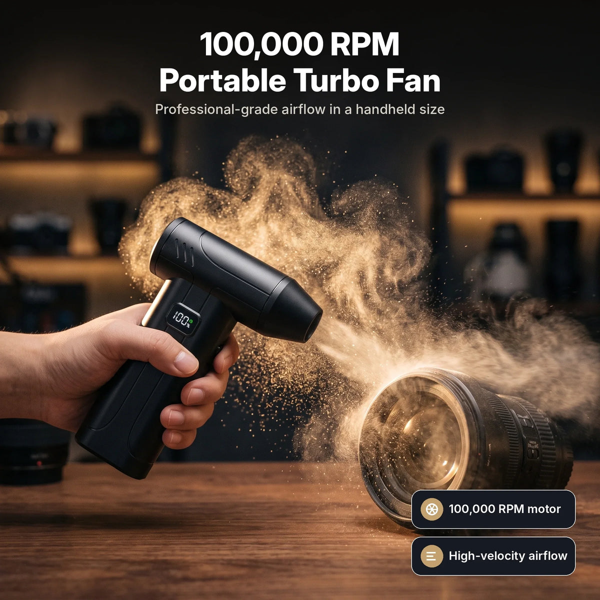 Air Duster Cordless High-Speed Built-In LED Light