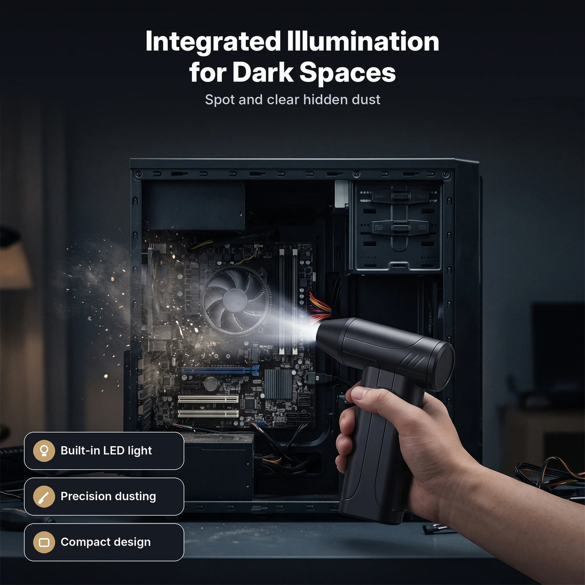 Air Duster Cordless High-Speed Built-In LED Light