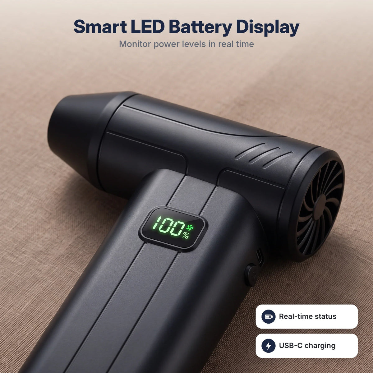 Air Duster Cordless High-Speed Built-In LED Light