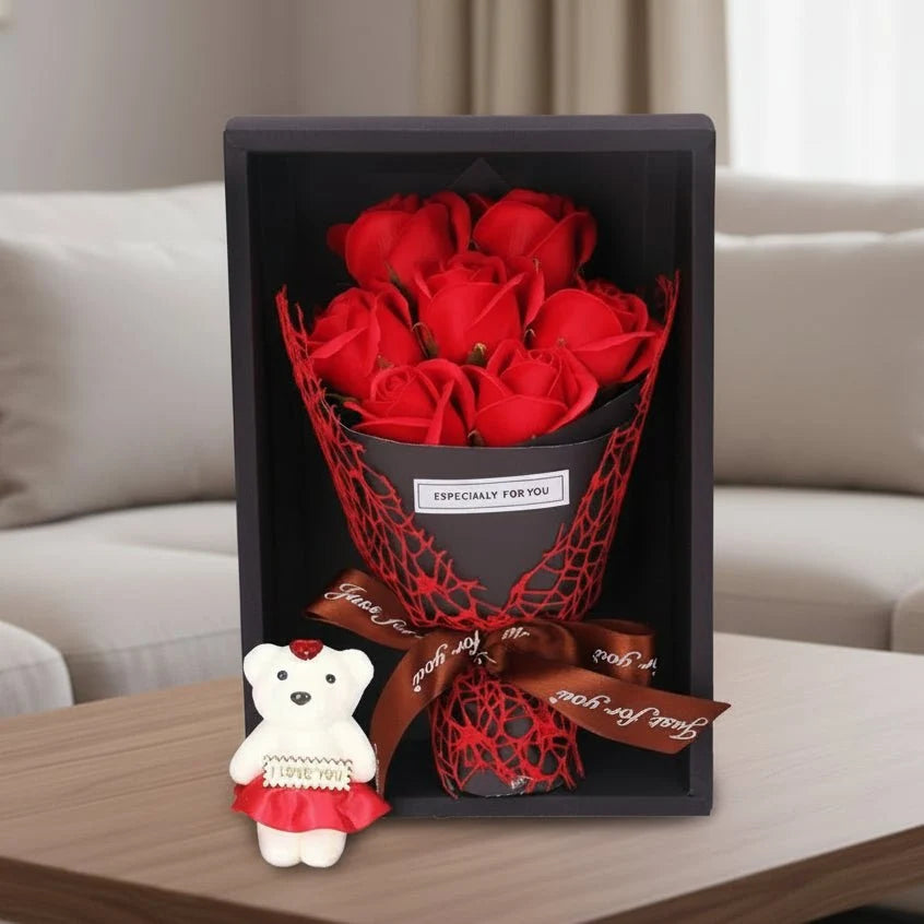 Artificial Rose Bouquet 7 Rose Heads Maintenance-Free