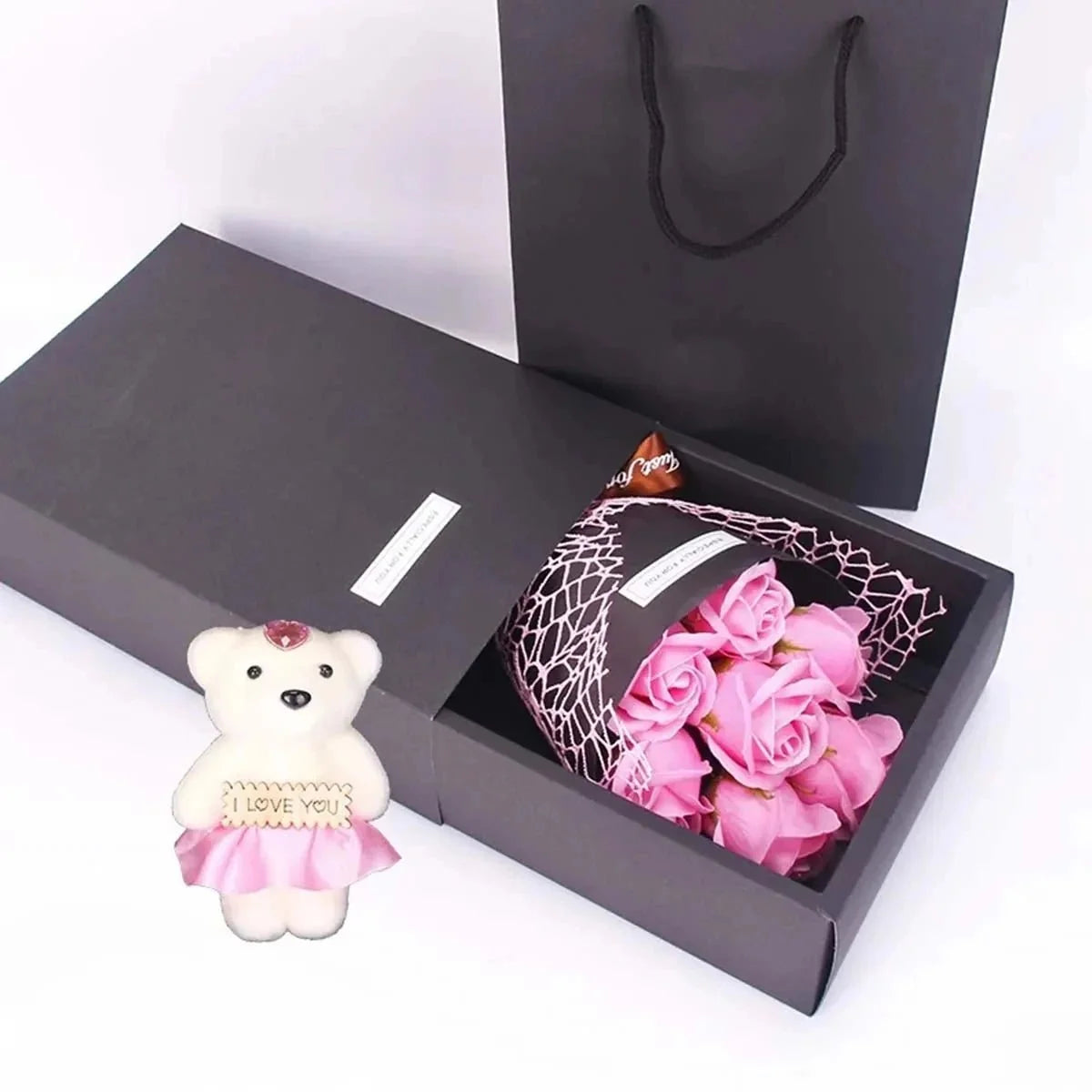 Artificial Rose Bouquet 7 Rose Heads Maintenance-Free