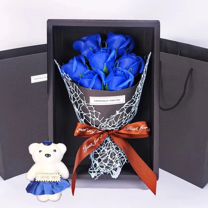 Artificial Rose Bouquet 7 Rose Heads Maintenance-Free