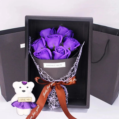 Artificial Rose Bouquet 7 Rose Heads Maintenance-Free