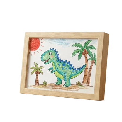 Artwork Display Frame Wood Front-Opening Built-In Storage