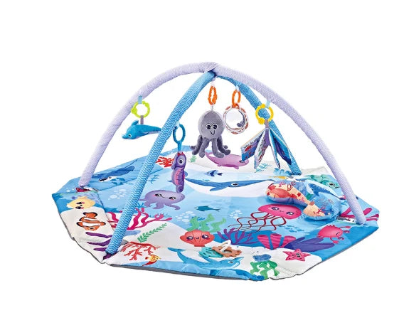 Baby Activity Play Mat 8-In-1 With Six Detachable Sensory Toys