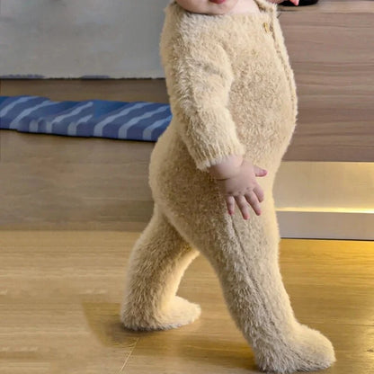 Baby Jumpsuit Soft Plush Warm Stretchy Fit