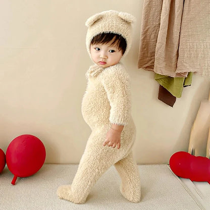 Baby Jumpsuit Soft Plush Warm Stretchy Fit
