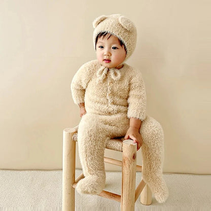 Baby Jumpsuit Soft Plush Warm Stretchy Fit