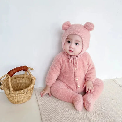 Baby Jumpsuit Soft Plush Warm Stretchy Fit