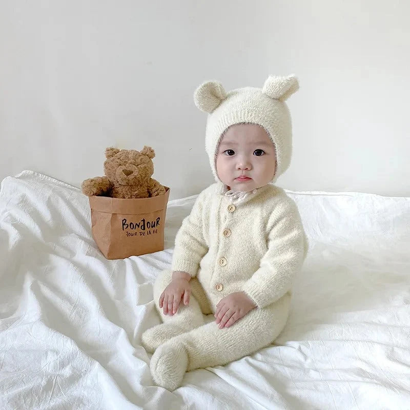 Baby Jumpsuit Soft Plush Warm Stretchy Fit