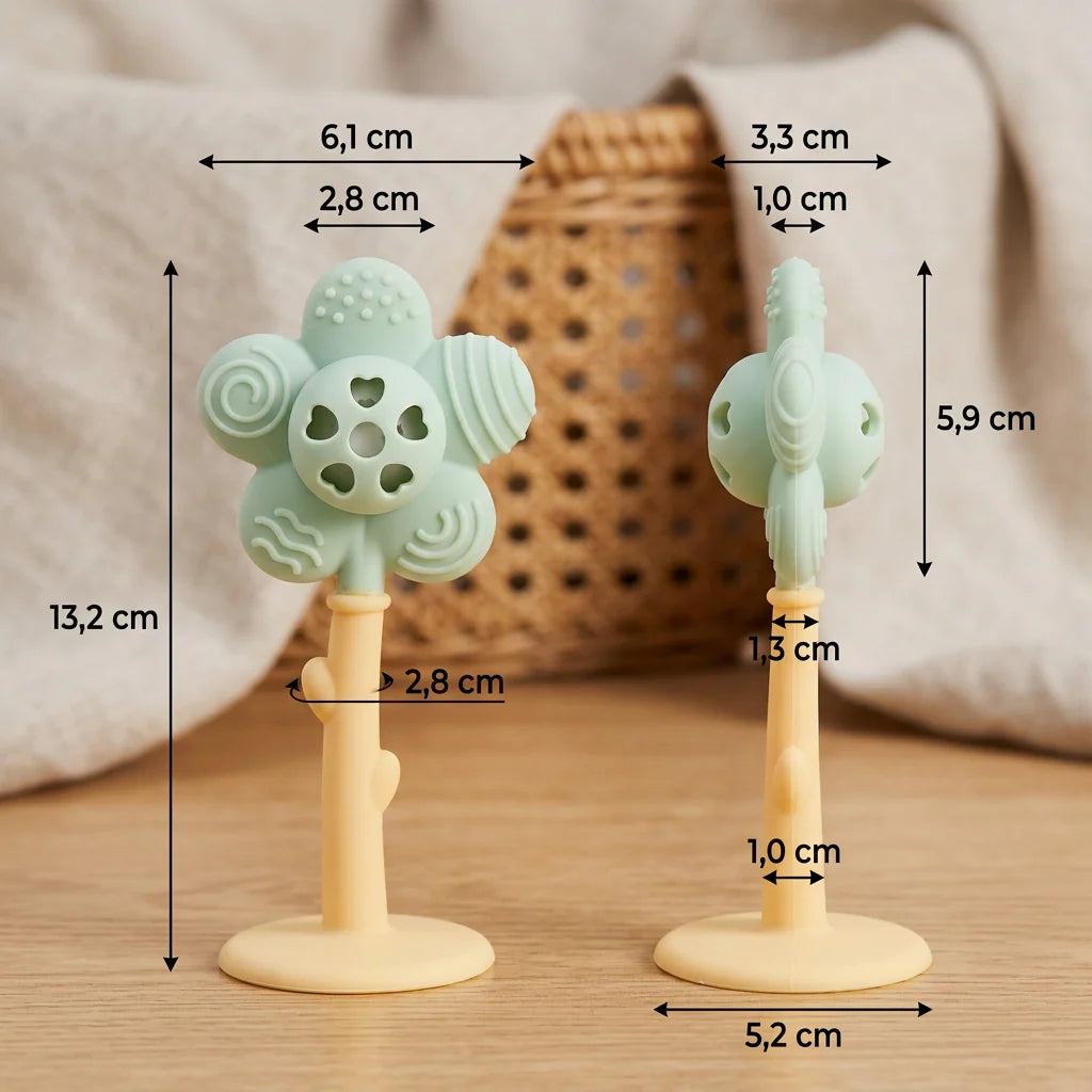 Baby Teether & Rattle Textured Surface Suction Cup Base