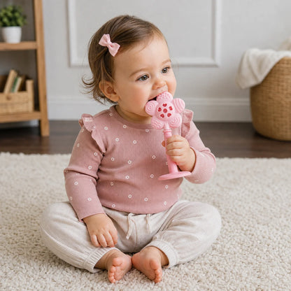 Baby Teether & Rattle Textured Surface Suction Cup Base