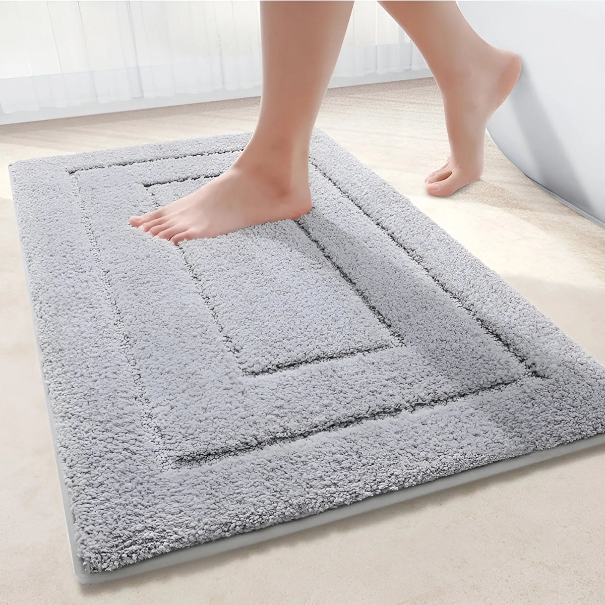 Bath Mat Microfiber Absorbent Non-Slip Quick-Drying