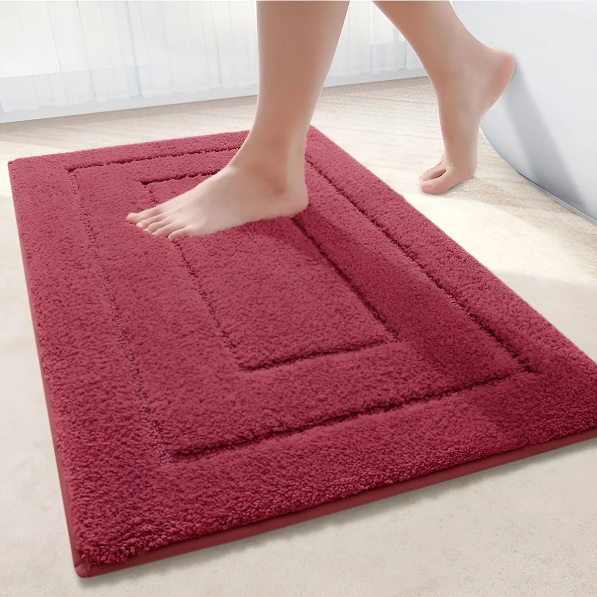 Bath Mat Microfiber Absorbent Non-Slip Quick-Drying