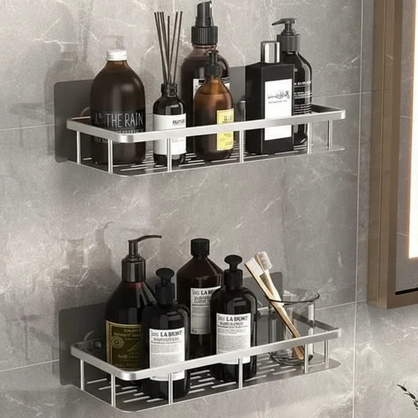 Bathroom Shelf Stainless Steel Self-Adhesive No-Drill