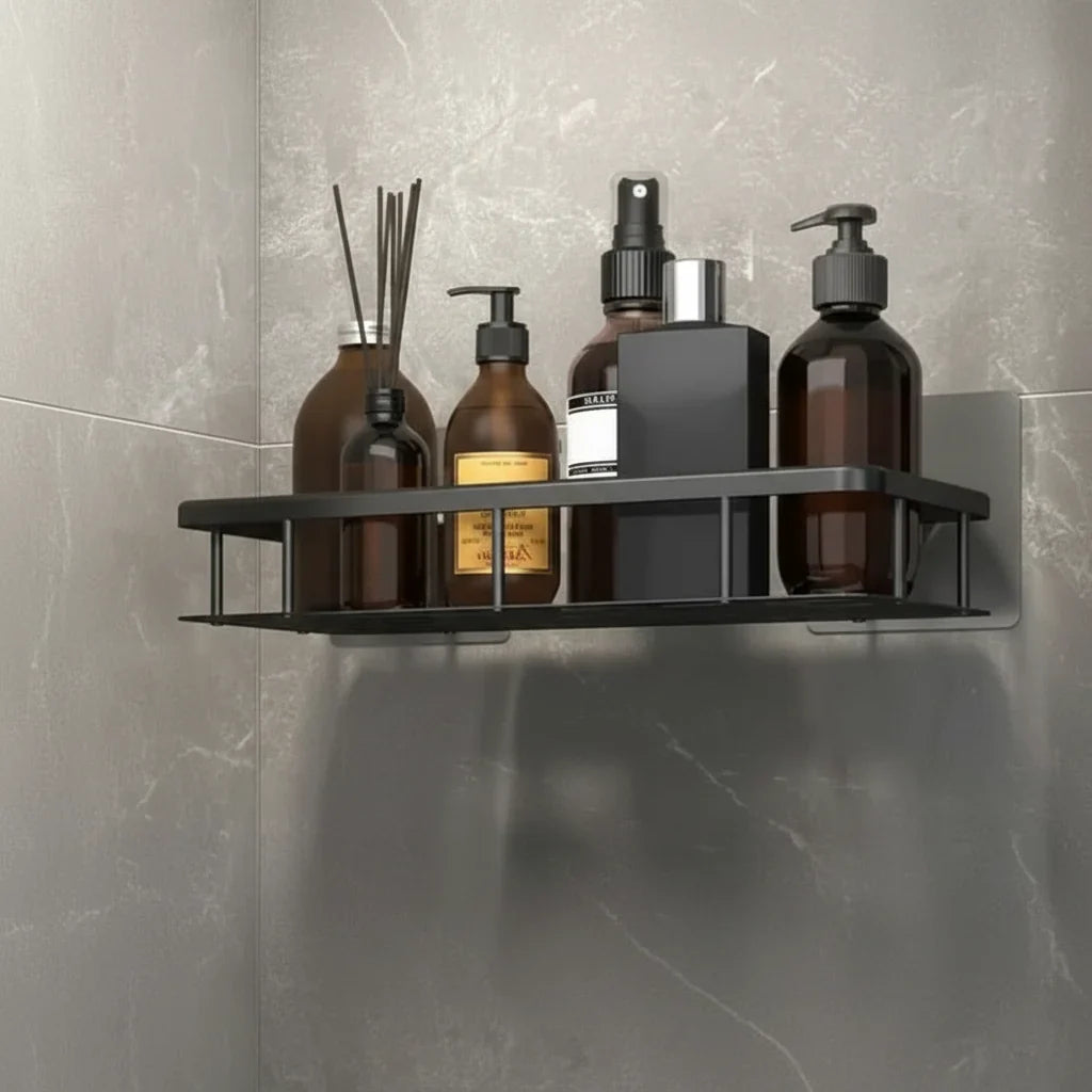 Bathroom Shelf Stainless Steel Self-Adhesive No-Drill