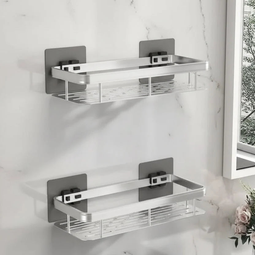 Bathroom Shelf Stainless Steel Self-Adhesive No-Drill