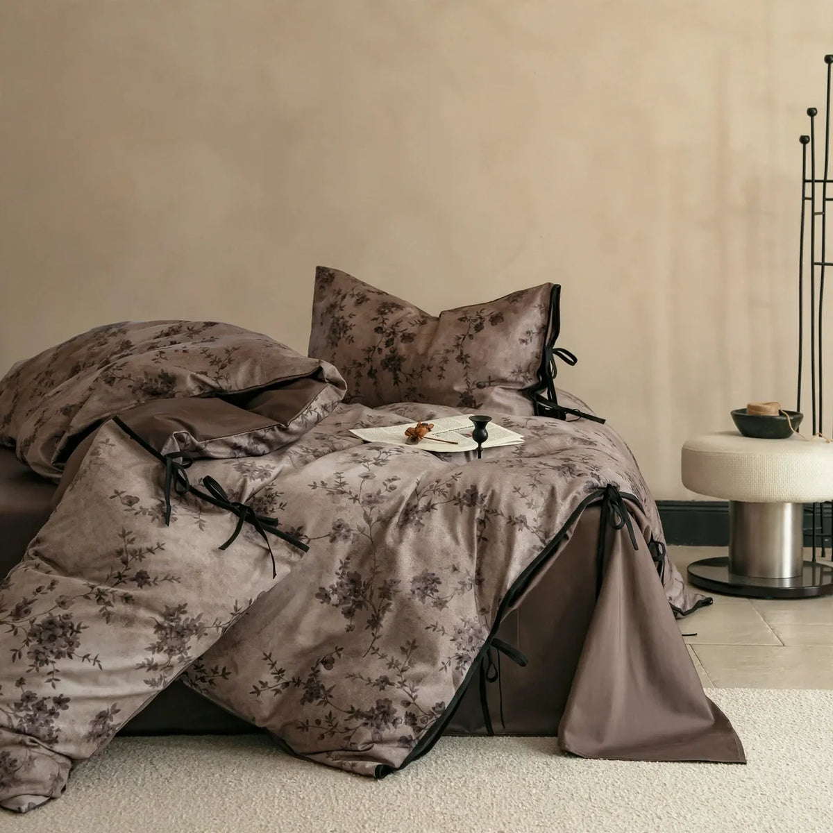 Bedding Set 100% Cotton Satin Weave Floral Pattern