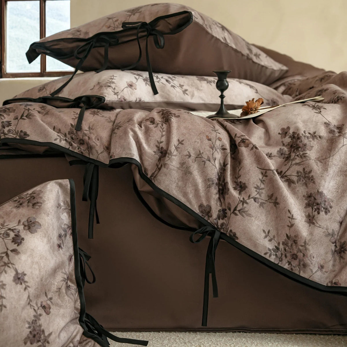 Bedding Set 100% Cotton Satin Weave Floral Pattern