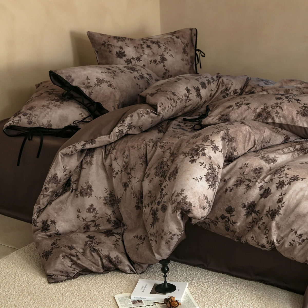 Bedding Set 100% Cotton Satin Weave Floral Pattern