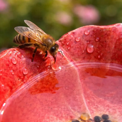Bee Watering Stakes Glazed Ceramic Flower Cups