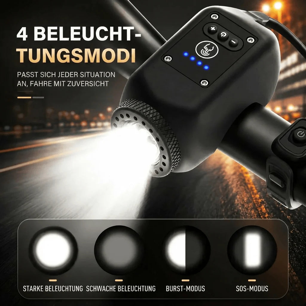 Bicycle Light With Horn USB Rechargeable 110 dB IPX5 Waterproof
