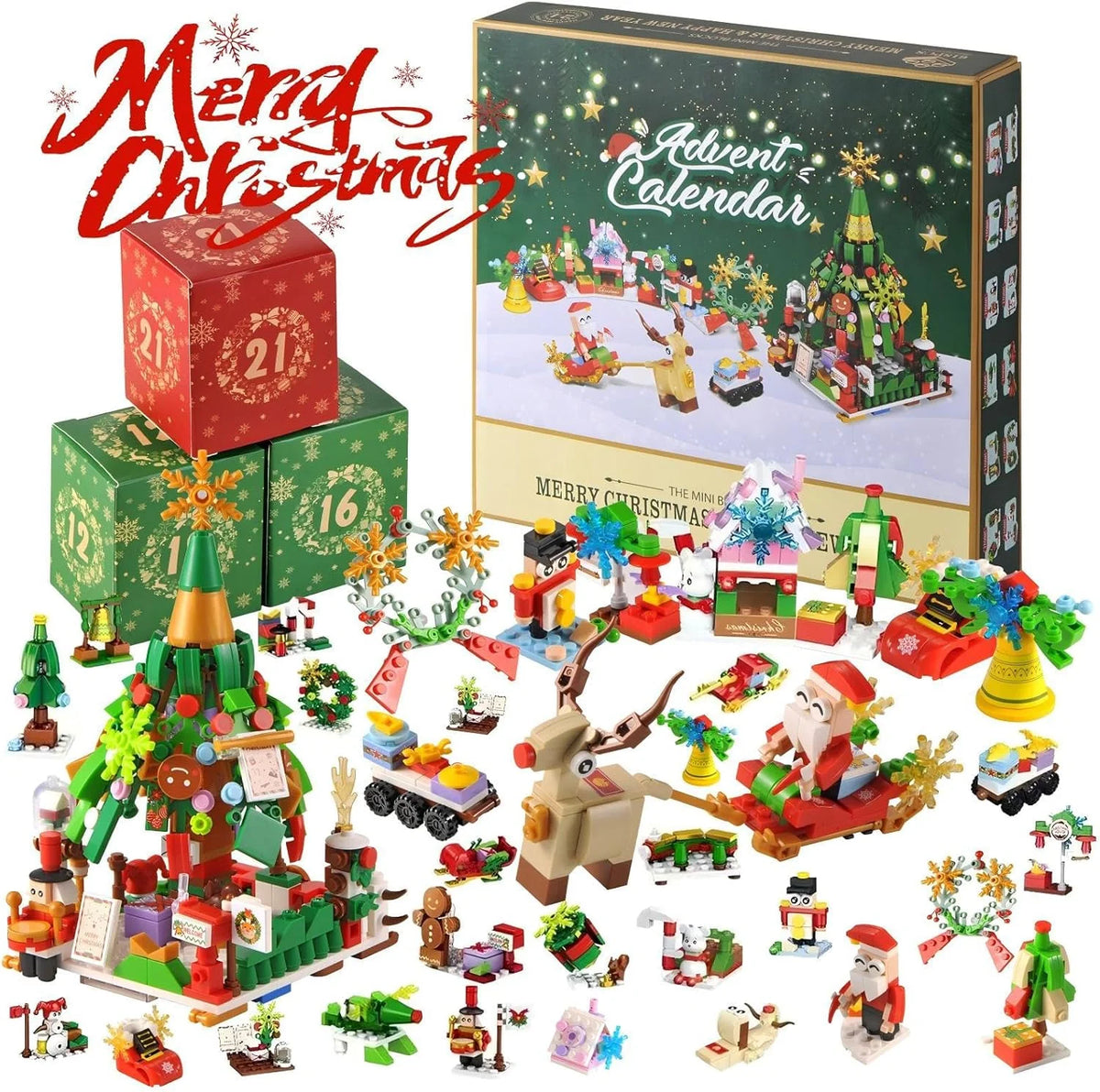 Building Block Advent Calendar 24-Day Winter Village Set