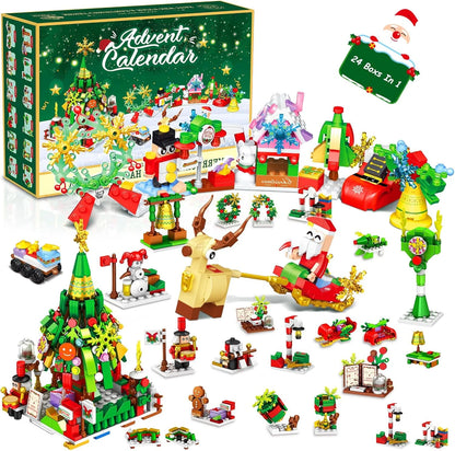 Building Block Advent Calendar 24-Day Winter Village Set