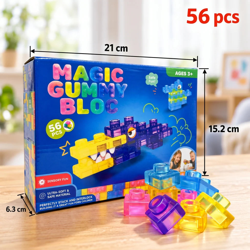 Building Blocks for Kids Soft Jelly Texture Colorful Pieces