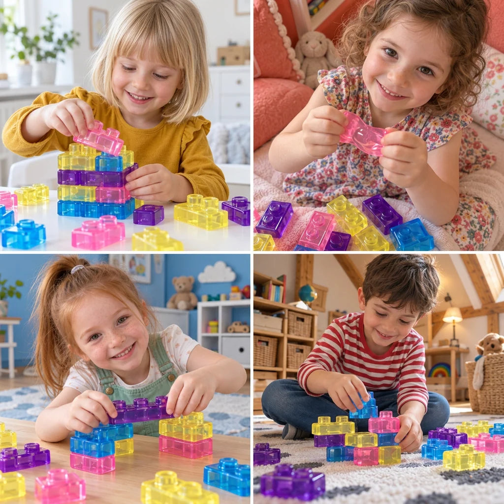 Building Blocks for Kids Soft Jelly Texture Colorful Pieces