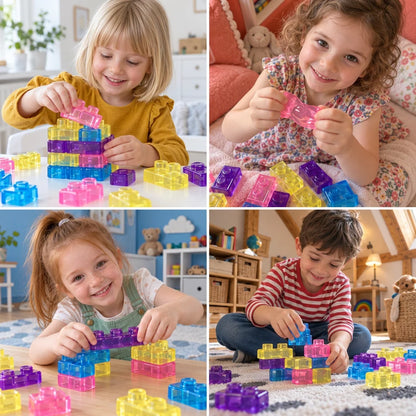 Building Blocks for Kids Soft Jelly Texture Colorful Pieces