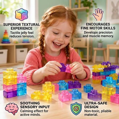Building Blocks for Kids Soft Jelly Texture Colorful Pieces