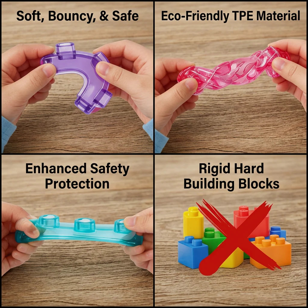 Building Blocks for Kids Soft Jelly Texture Colorful Pieces